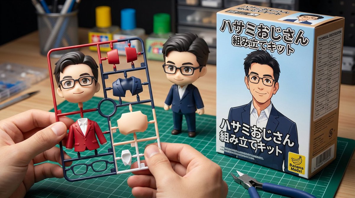 Scissor Man Figure Generation (Plastic Model and Flocked) AI image template preview