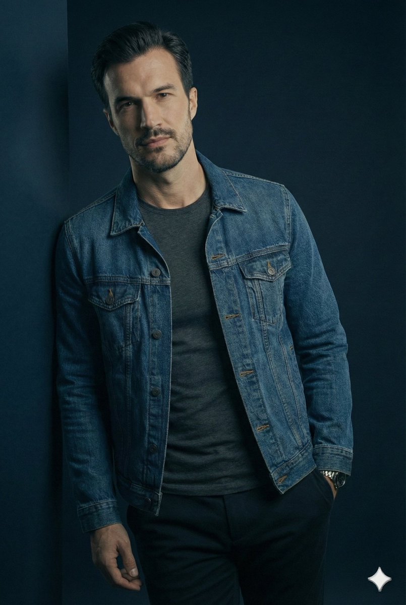 JSON Prompt for Cinematic Male Studio Portrait AI image template preview