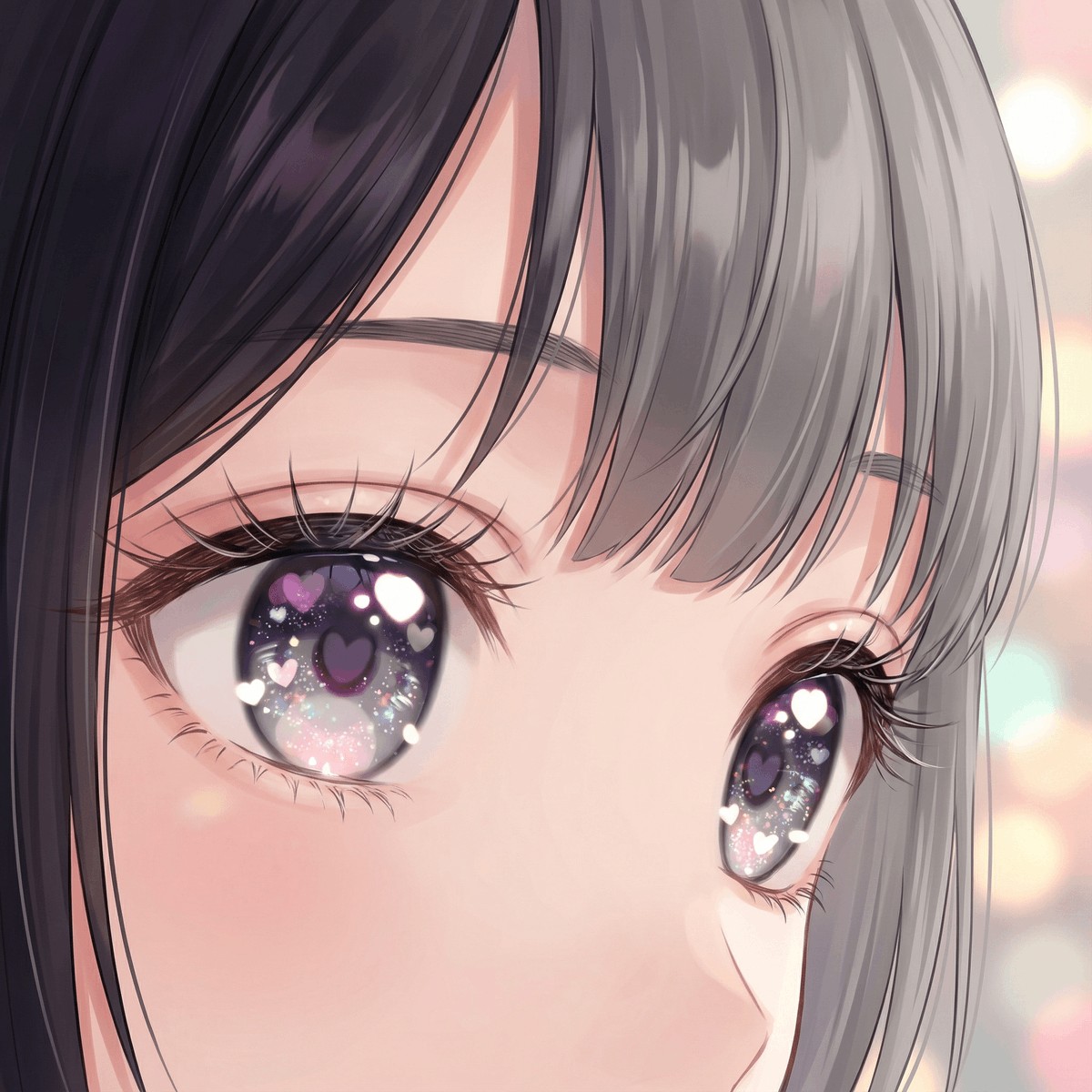 Modern Moe Anime Illustration of a Teenage Girl's Eyes AI image template preview