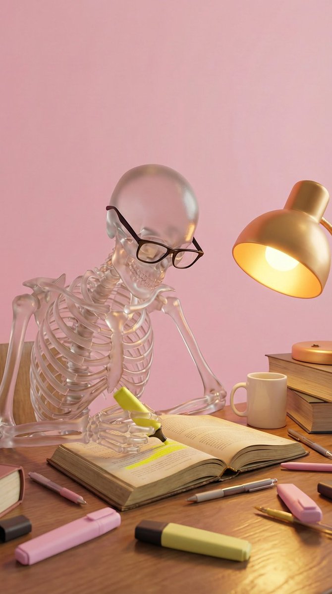 Stylized 3D Glass Skeleton Render Prompt AI image template preview