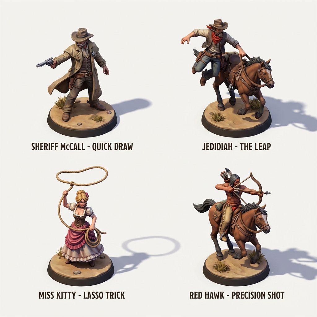 3D Isometric Miniature Models of Western TV Characters AI image template preview