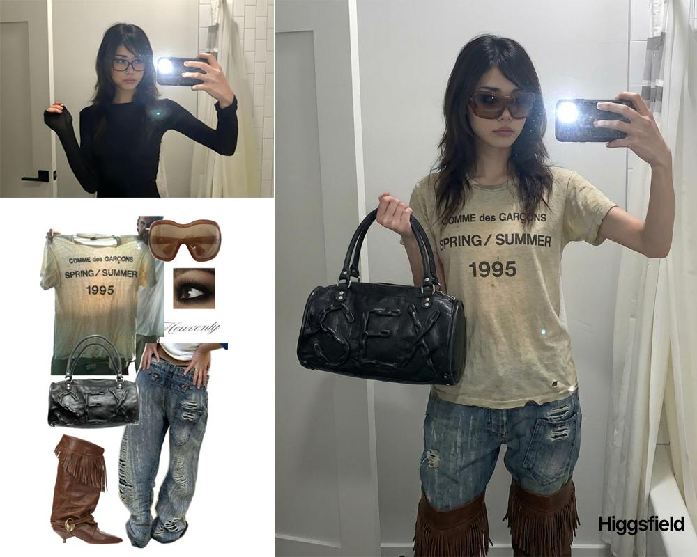 Outfit transfer between two images AI image template preview