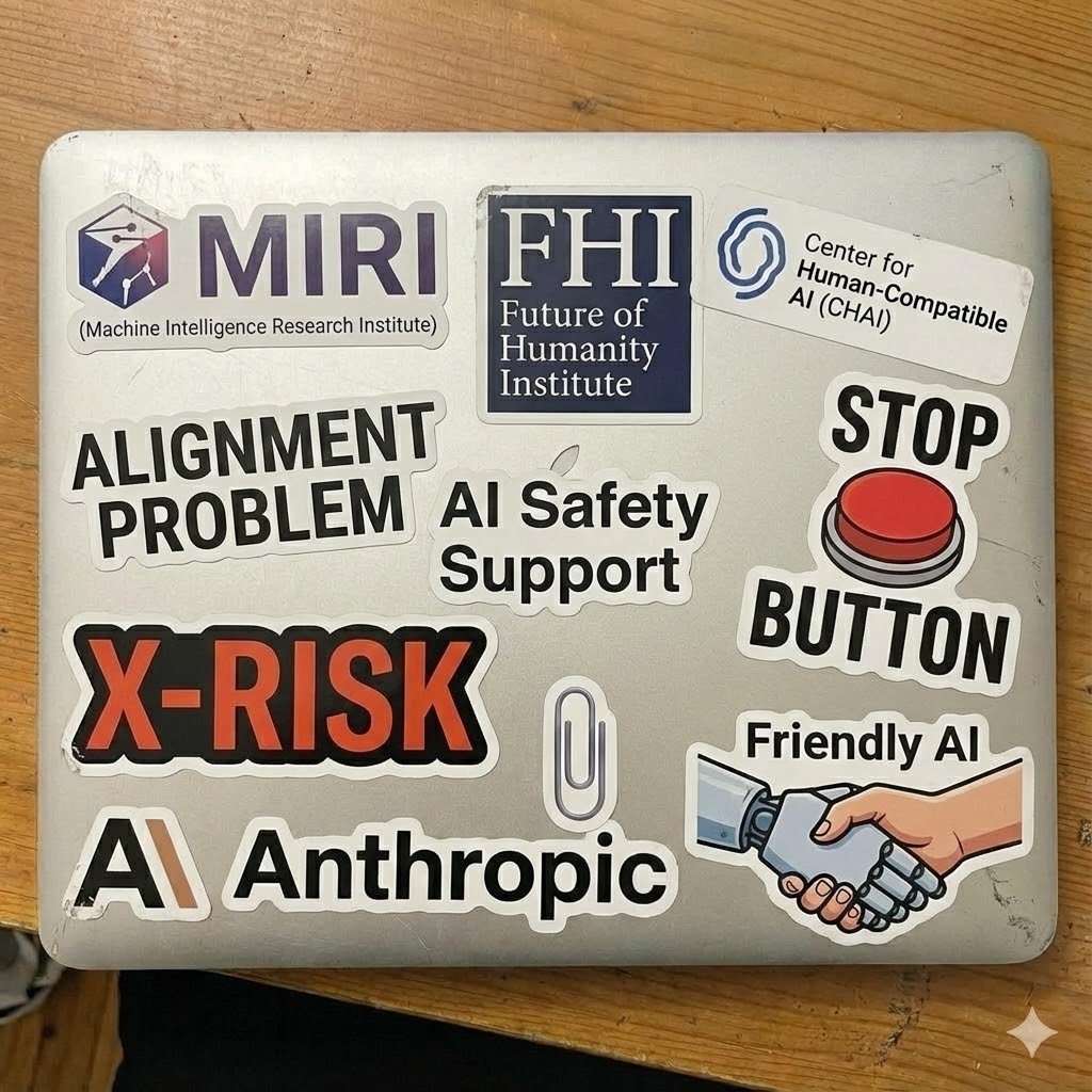 Make laptop look owned by AI safety person AI image template preview