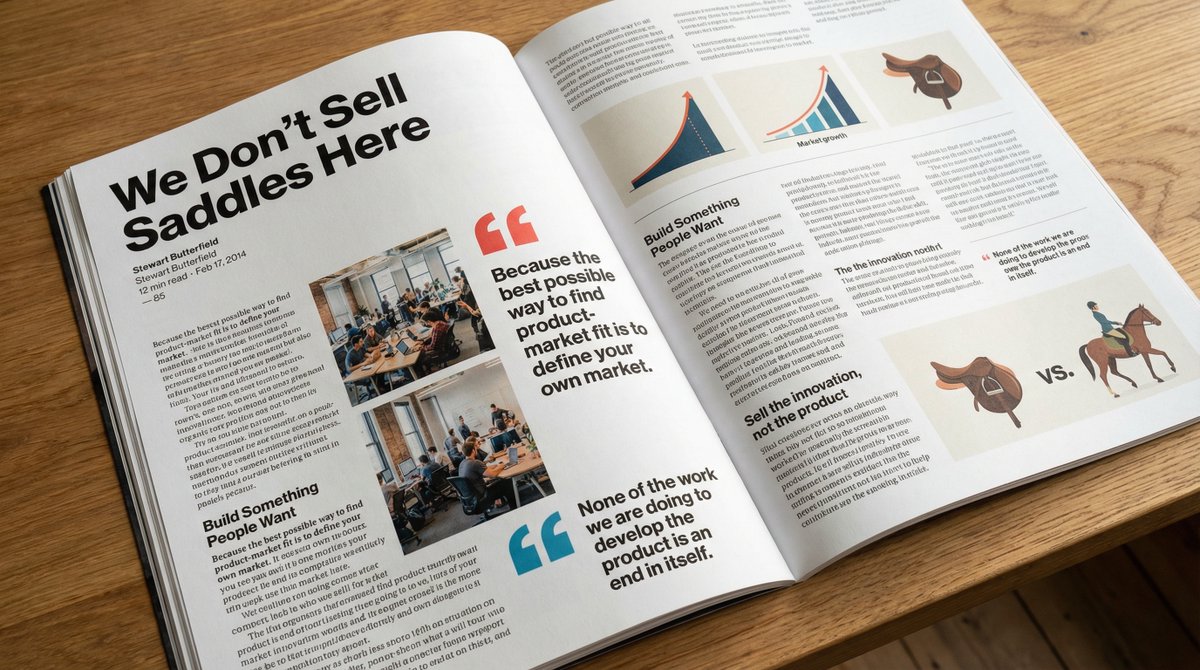 Glossy magazine article layout from text AI image template preview