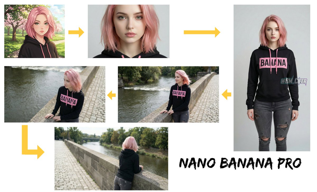 Opposite camera view of anime girl by the river AI image template preview