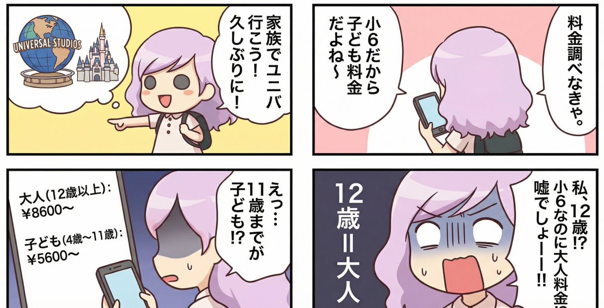 Essay-style manga about a family trip to Universal Studios AI image template preview