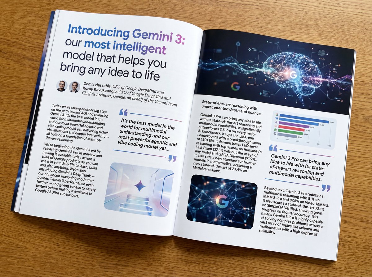 Magazine-style photo containing given article text AI image template preview