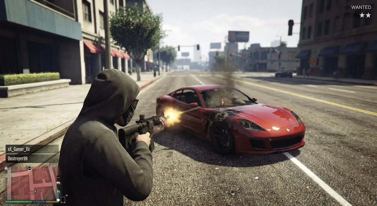GTA 5 online action scene AI image template preview