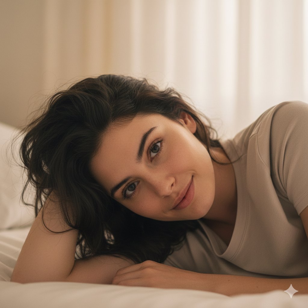 Structured Prompt for Natural Soft Portrait in Bedroom AI image template preview