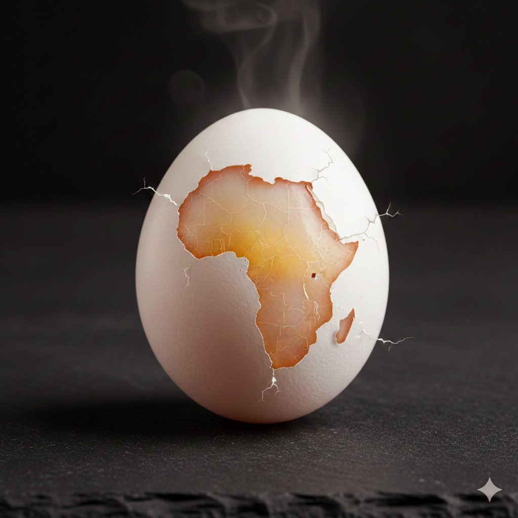 Photorealistic Egg with Map of Africa Crack AI image template preview