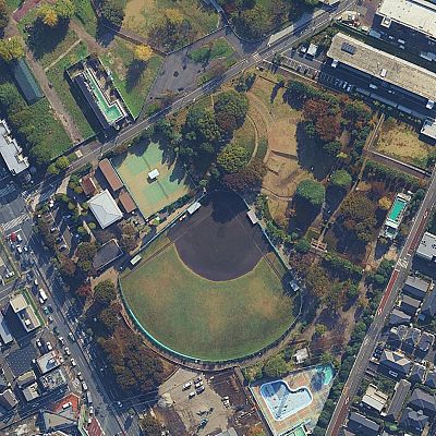 Cartoon drone-style Google Maps aerial illustration prompt AI image template preview