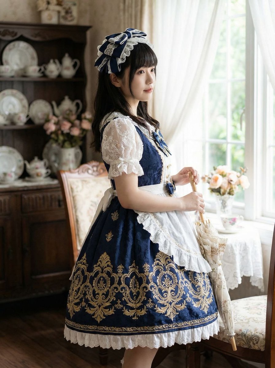 Baroque Lolita Dress Fashion Prompt AI image template preview