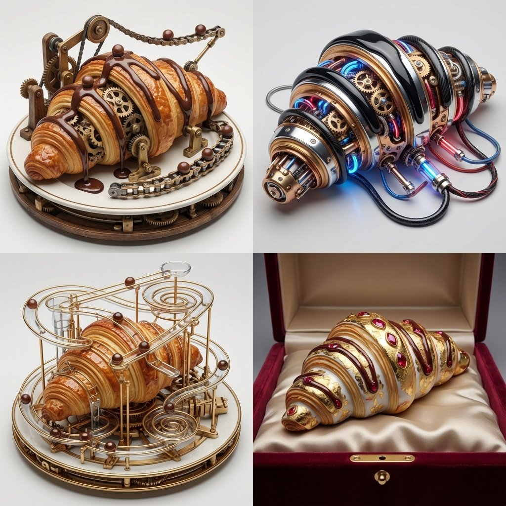 Michelin-Star Chef Fantasy Food Re-imagination Grid AI image template preview