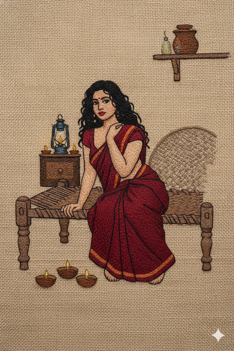 Hand Embroidery Thread Art Style Transfer Prompt AI image template preview