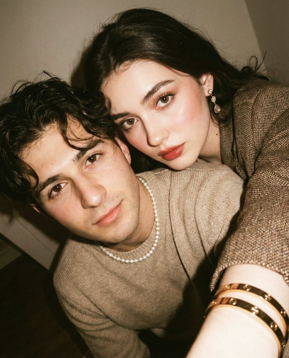 Vintage Film Selfie with Direct Flash AI image template preview