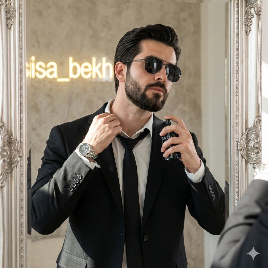 Cinematic Fashion Portrait of a Stylish Man AI image template preview