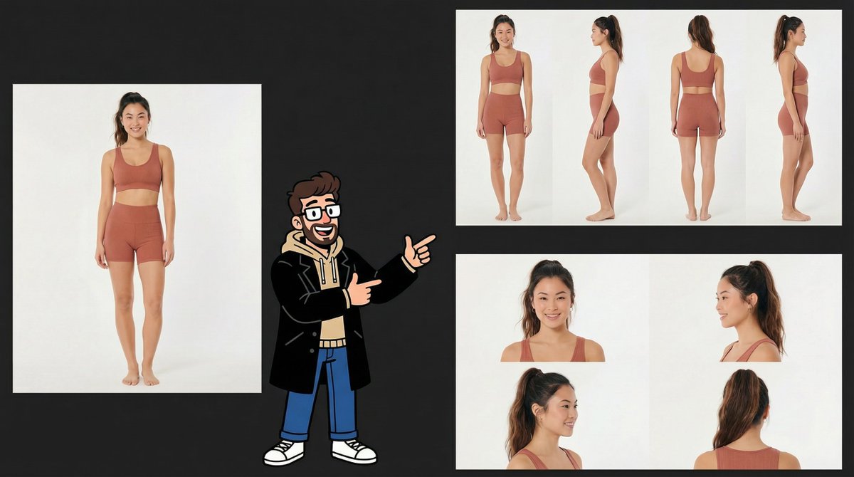 Consistency Prompt for 360 Turnaround Views AI image template preview