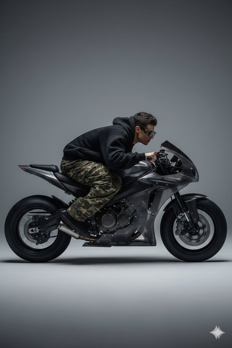 Y2K Style Translucent Motorbike Product Design AI image template preview