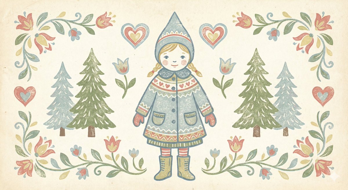 Scandinavian Folk-Art Depiction AI image template preview