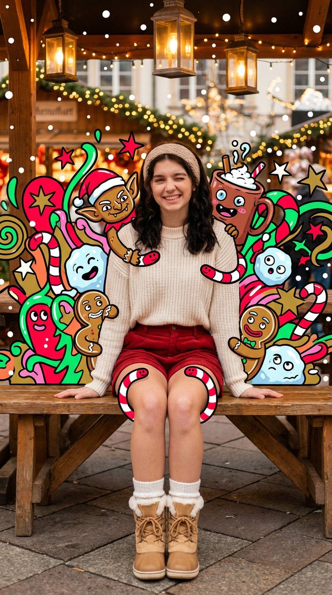 Maximalist Christmas Sweets-Monster Pop-Art Portrait AI image template preview