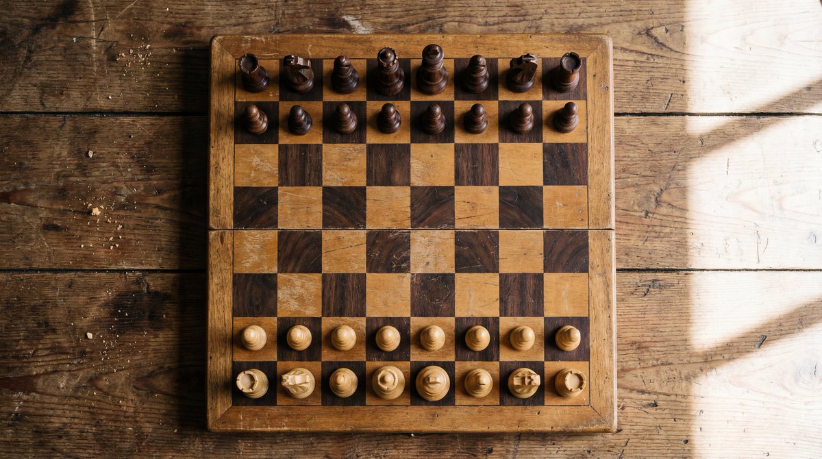 Top View of Chess Board in Starting Position AI image template preview