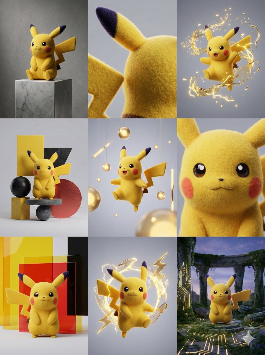 3x3 Grid Visual Concept Presentation AI image template preview