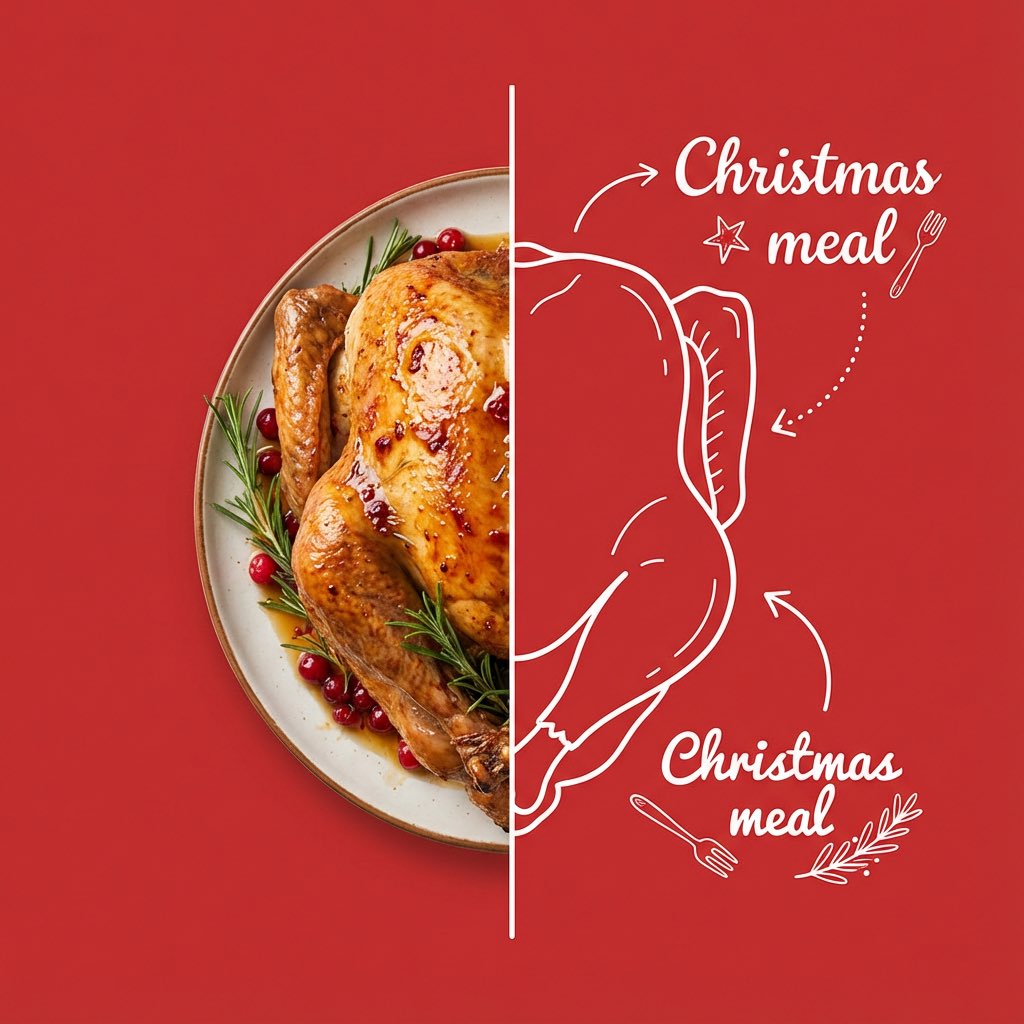 Culinary Poster with Split Photo/Illustration Design AI image template preview