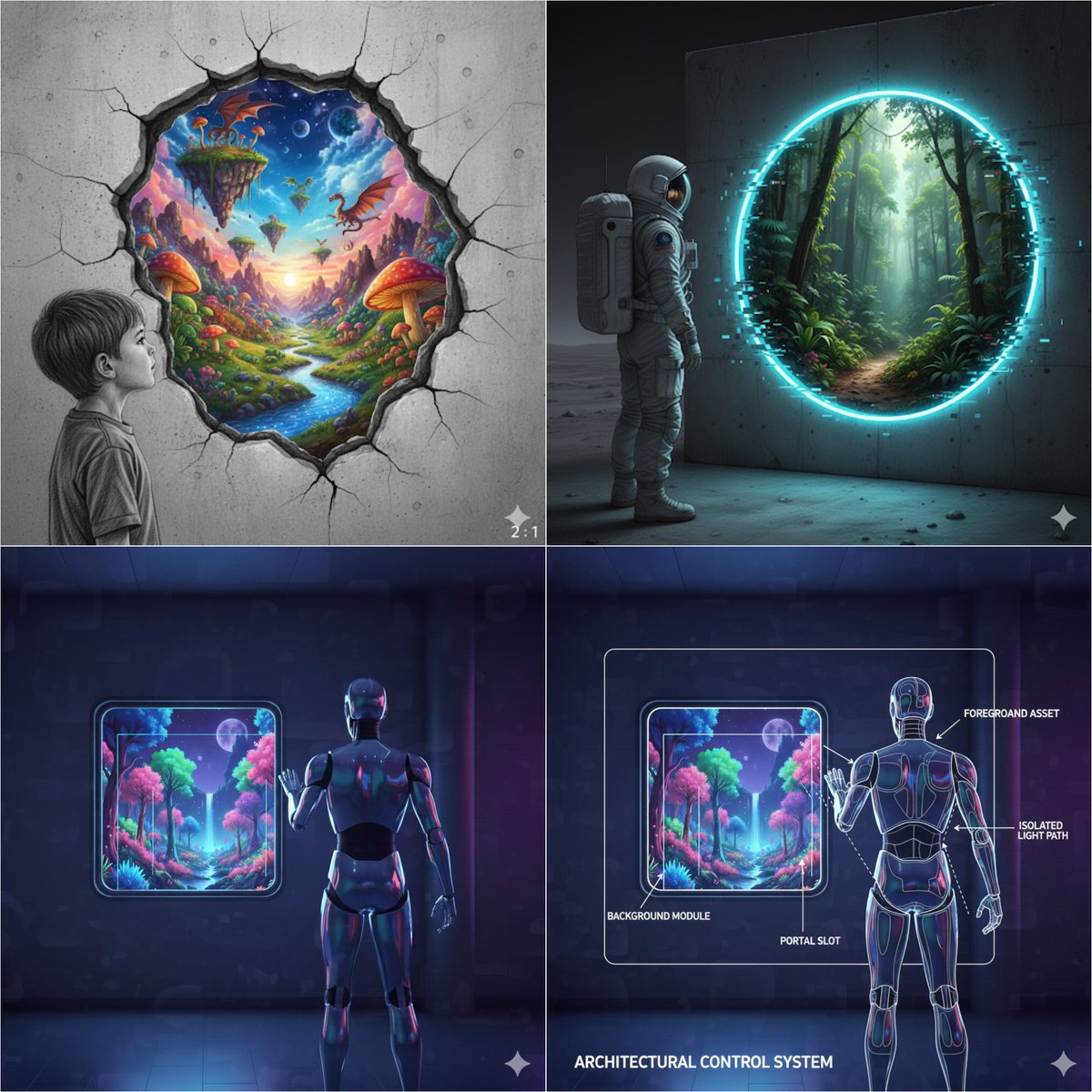 Object-Oriented prompt for controlling foreground and background AI image template preview