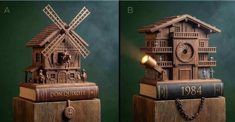 Cuckoo Clock Inspired Literary Mechanism Prompt AI image template preview
