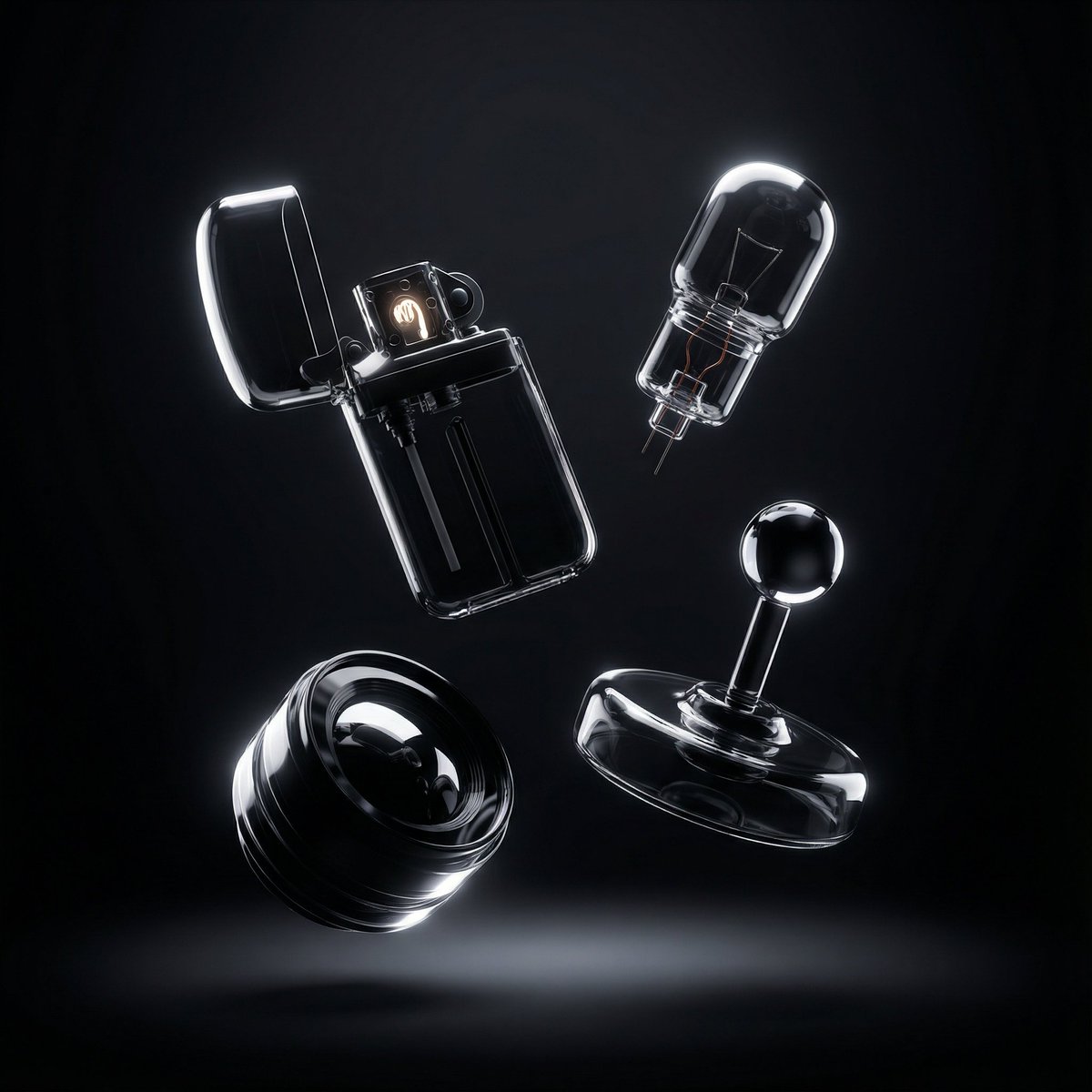 Ultra-Modern Transparent Black Hyperrealism AI image template preview