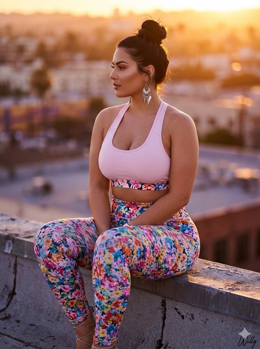 Golden Hour Rooftop Sunset Rest AI image template preview
