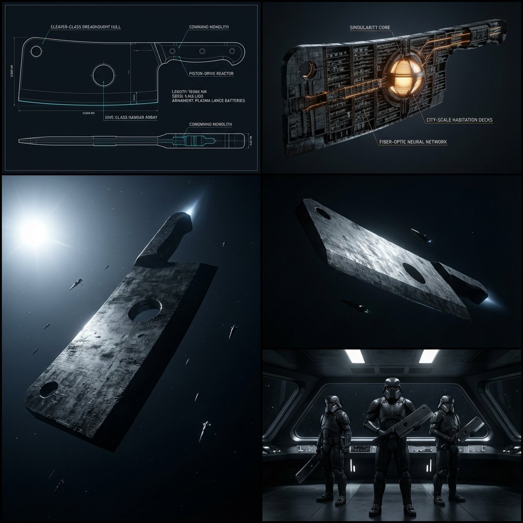Kitchen Utensil to Interstellar Warship Transformation AI image template preview