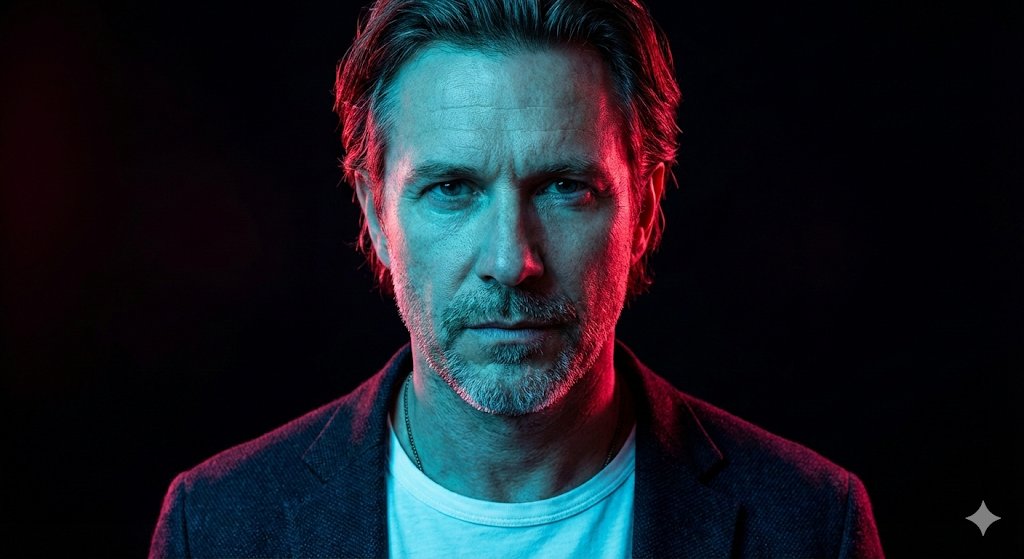 Cyberpunk Neon Cinematic Studio Portrait AI image template preview