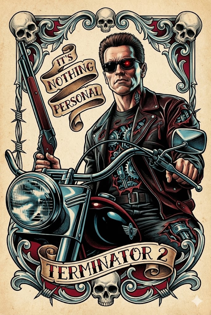 Neo-Traditional Tattoo Flash Prompt AI image template preview