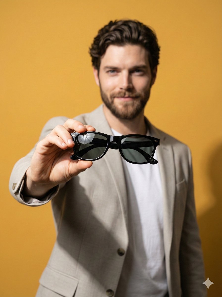 Product Poster: Sunglasses with Shallow Depth of Field AI image template preview