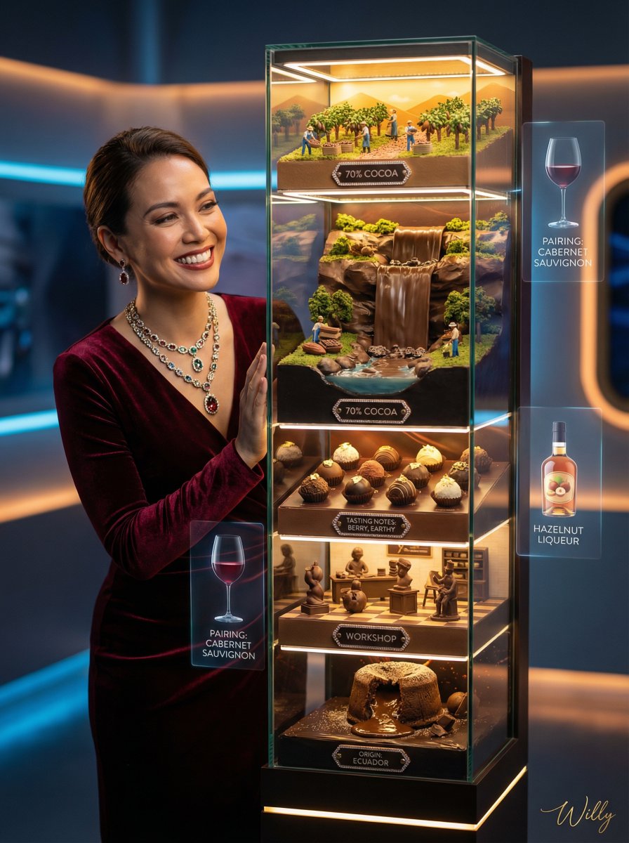 Luxury 3D Chocolate Diorama Advertisement AI image template preview
