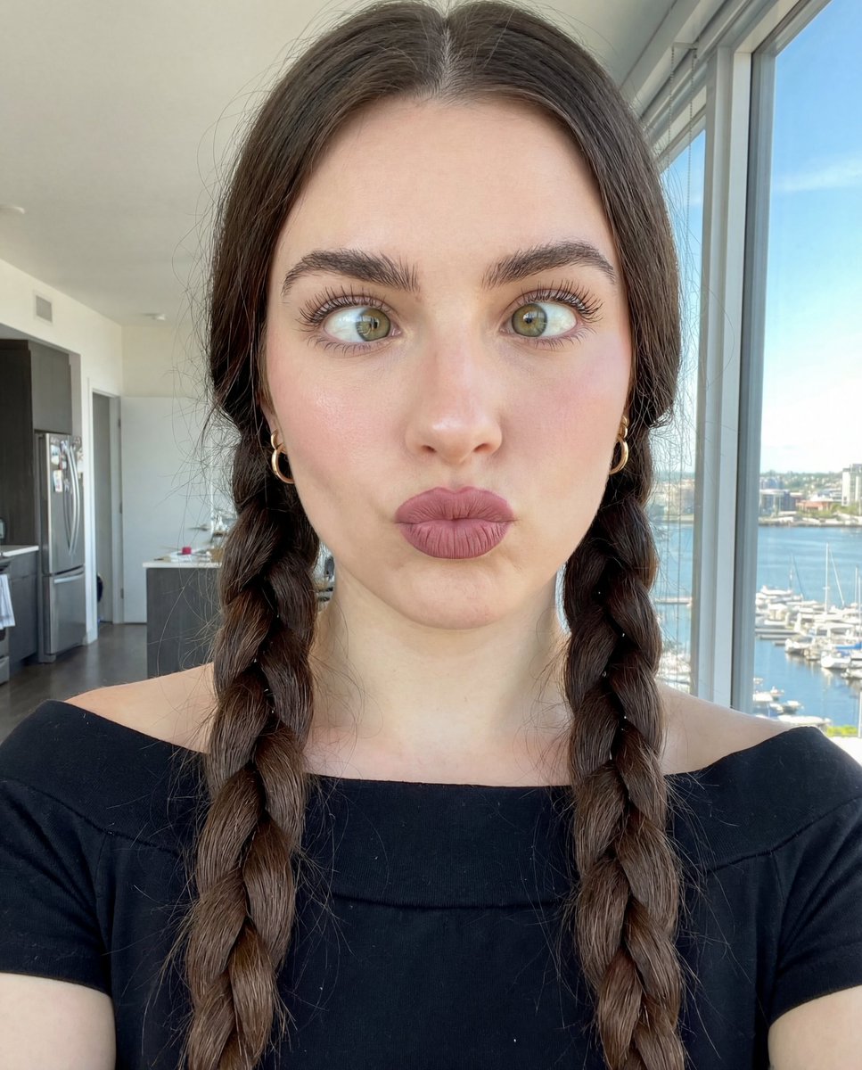 Hyper-Detailed Selfie Portrait Prompt with Anatomical Specs AI image template preview