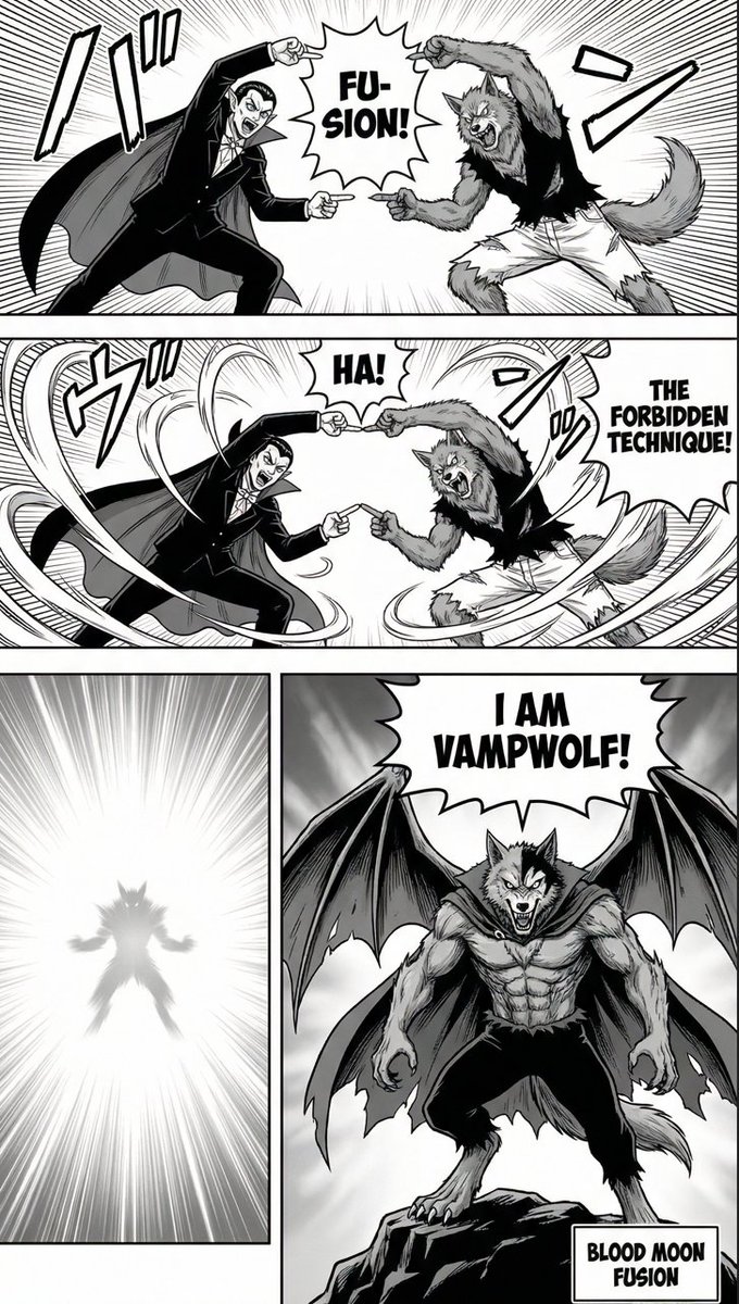 Manga Page: Dragon Ball Z Fusion Technique AI image template preview