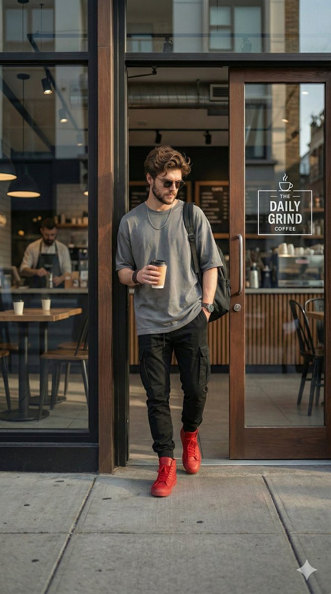 Hyper-realistic Urban Streetwear Portrait AI image template preview