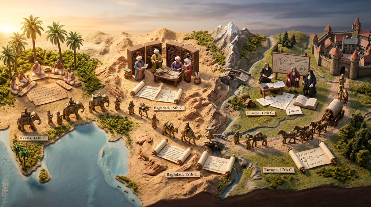 Miniature Diorama Prompt for Visualizing the Historical Journey of Calculus AI image template preview
