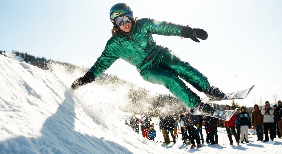 Extreme Ski Jump Action Shot (Cinestill Film Style) AI image template preview