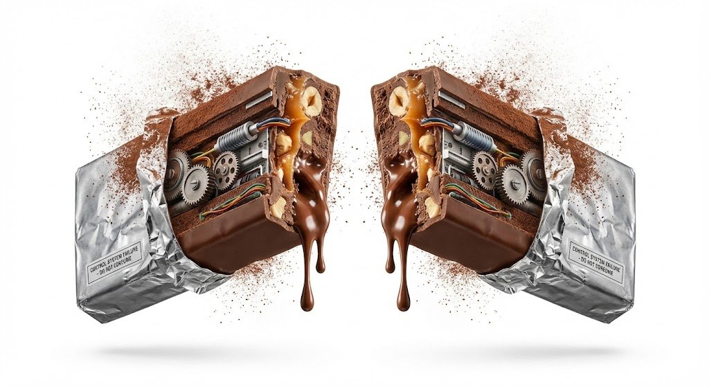 Advertising Visual Prompt: Chocolate Bar Process Display AI image template preview