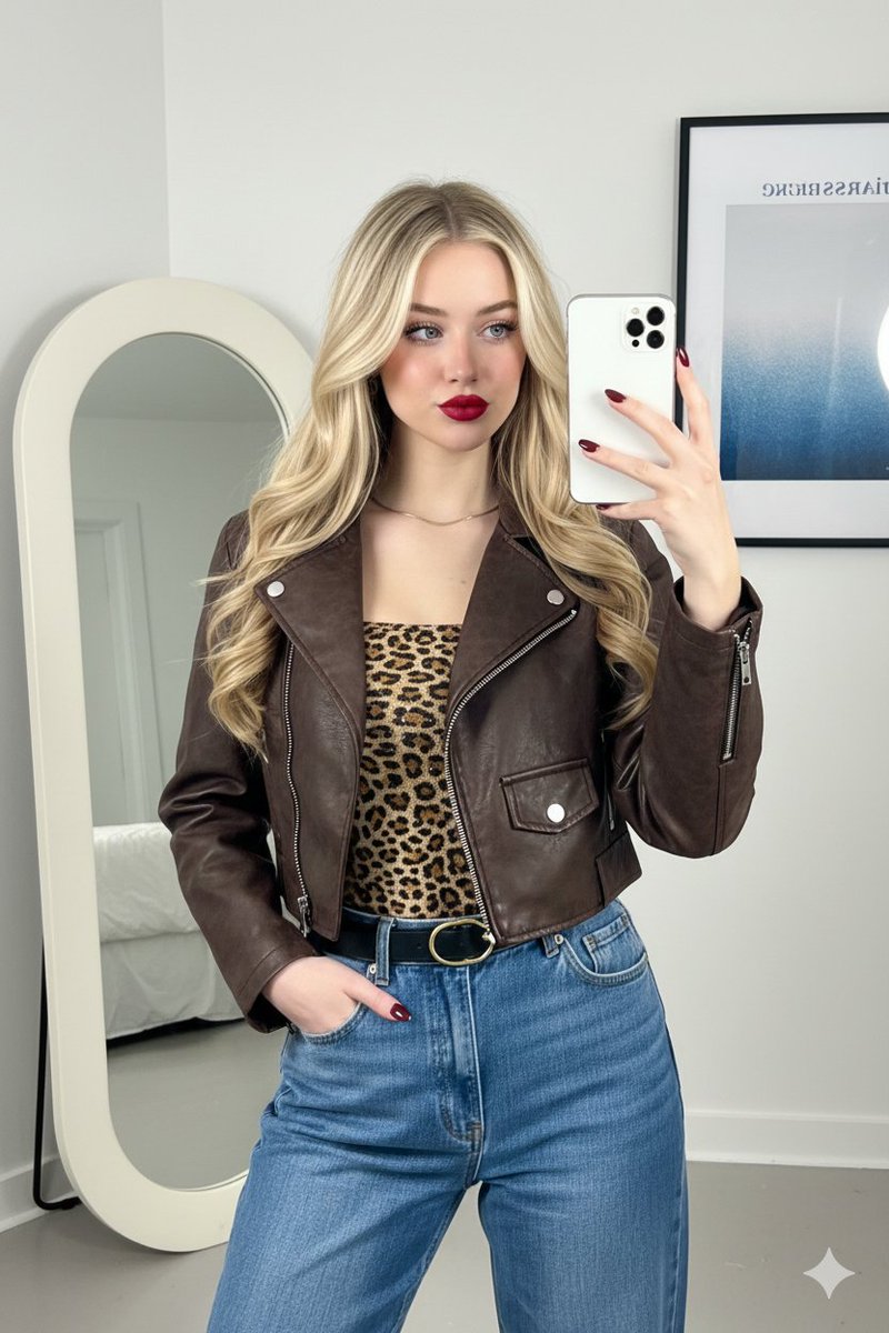 Mirror Selfie Fashion Prompt with Face Lock AI image template preview