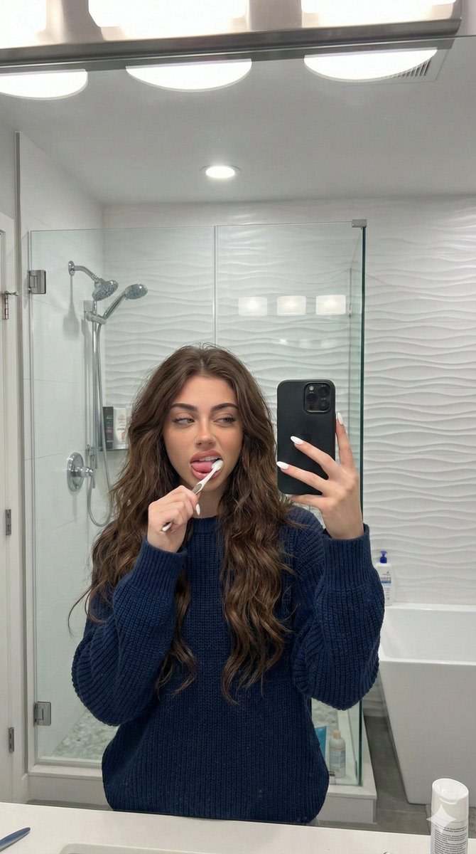 Candid Mirror Selfie Prompt for Image Generation AI image template preview