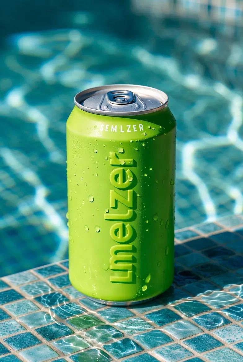 Macro Product Shot of Seltzer Can AI image template preview