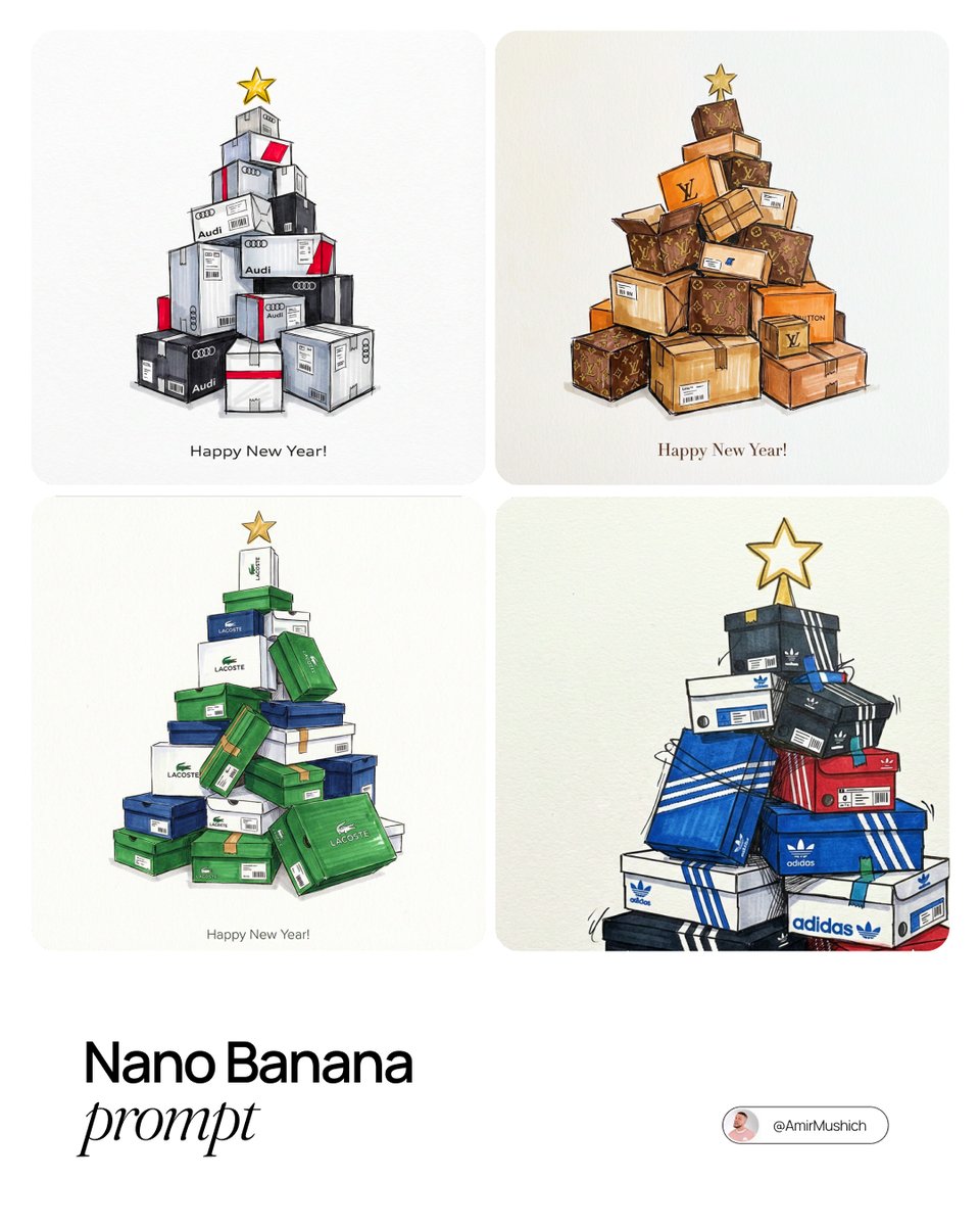Branded gifts postcard illustration prompt AI image template preview
