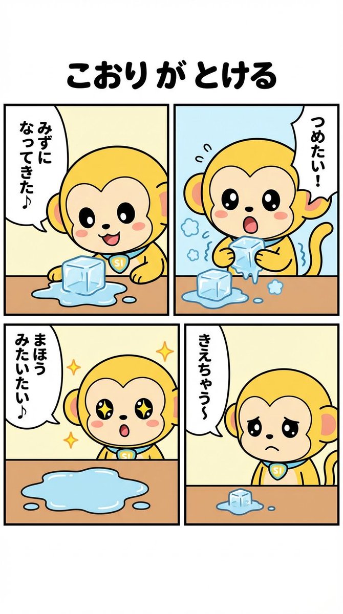Nano-kun's Daily Life: Melting Ice Comic Strip Prompt AI image template preview