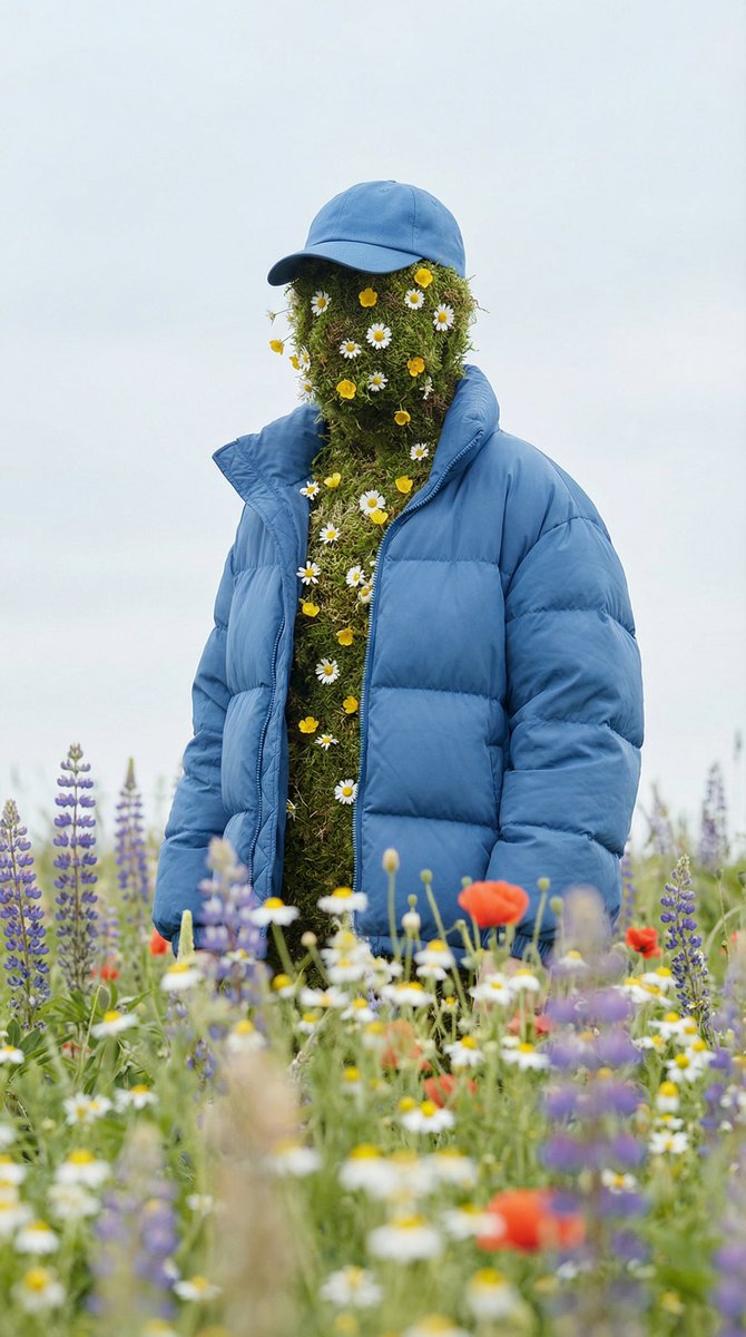Surreal Nature Fashion Fusion Portrait AI image template preview