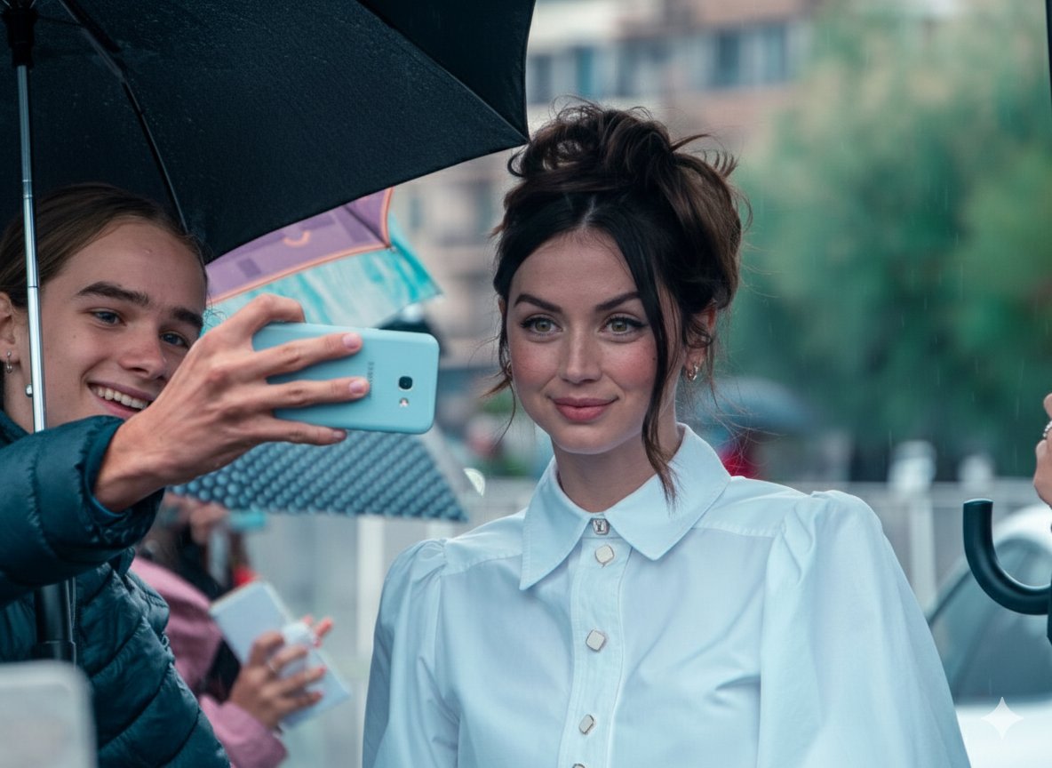 Multi-Scenario Celebrity Image Generation (Sydney Sweeney / Ana de Armas) AI image template preview