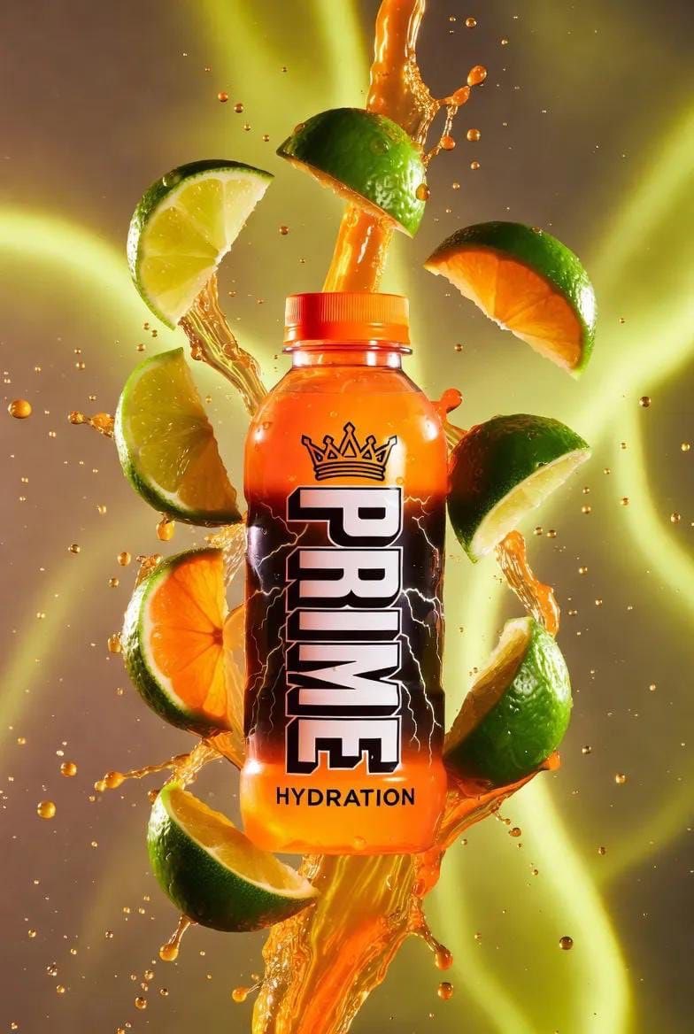 Hyper-Realistic Product Shot with Exploding Citrus and Liquid AI image template preview